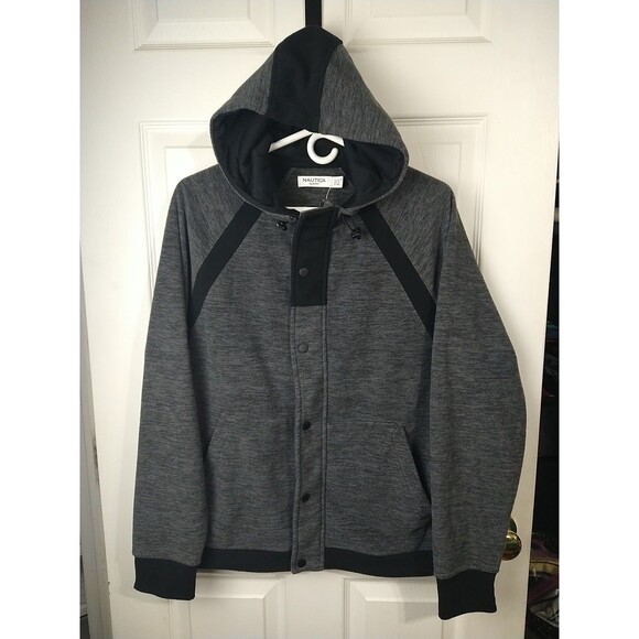 Nautica Men's M Slim Fit Hoodie Full Zip/Snap Close LS Pocket Jacket - Picture 1 of 8